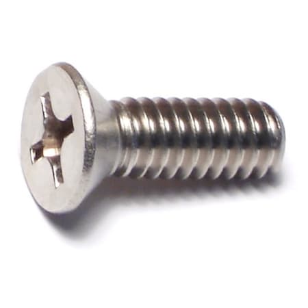 Midwest Fastener 1/4"-20 x 3/4 in Phillips Flat Machine Screw, Plain 18-8 Stainless Steel, 100 PK 07203